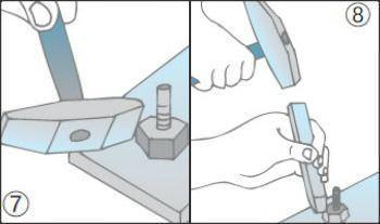 Rimuovere bulloni con martello